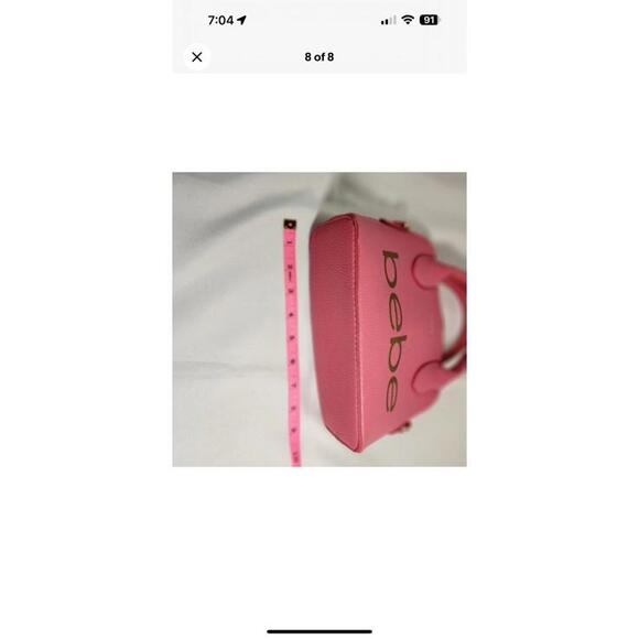Bebe Fabiosa Faux Leather Mini Dome, Top Handle and Crossbody Purse - Picture 9 of 9